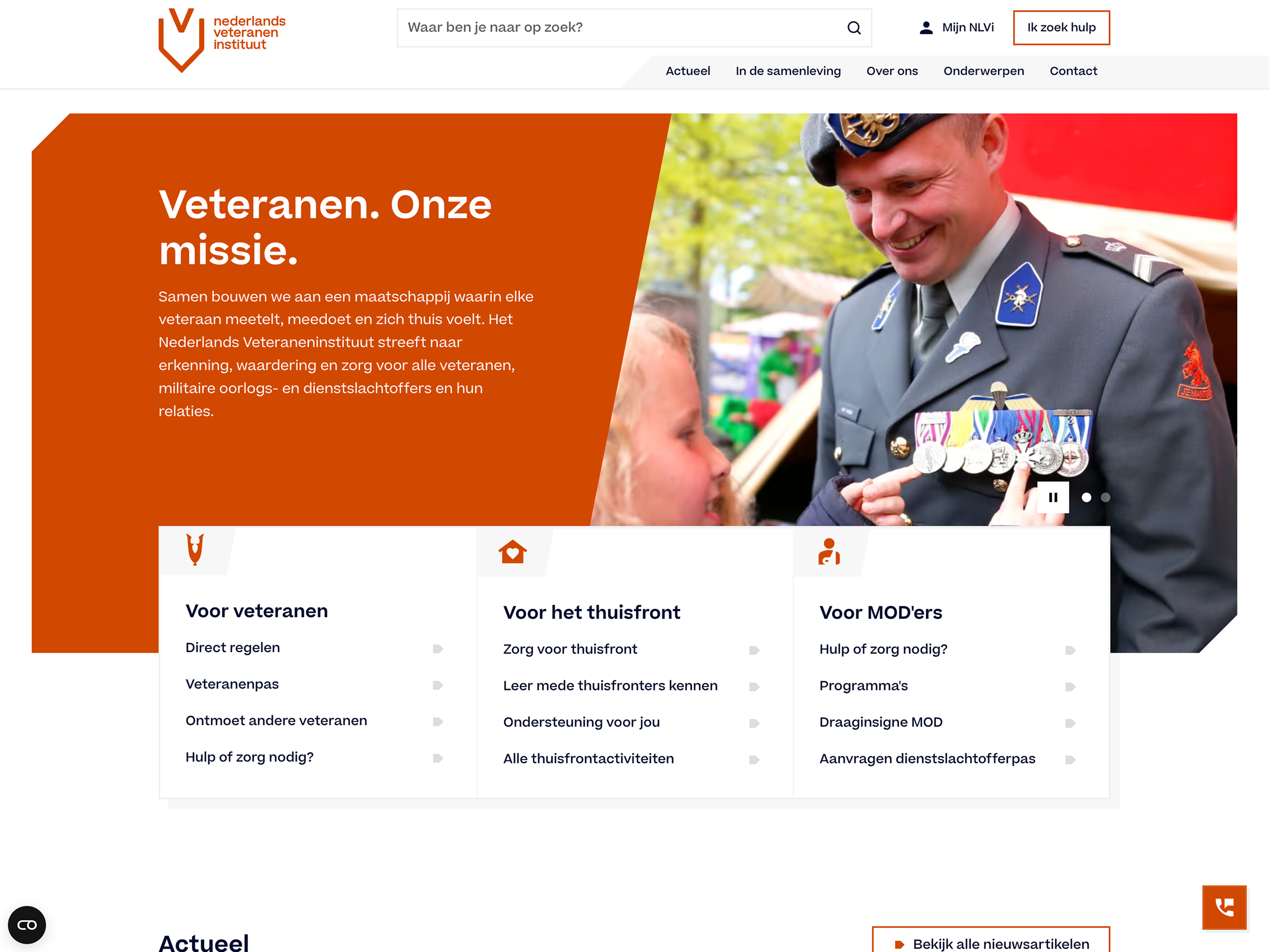 Nieuwe website van het Nederlands Veteraneninstituut