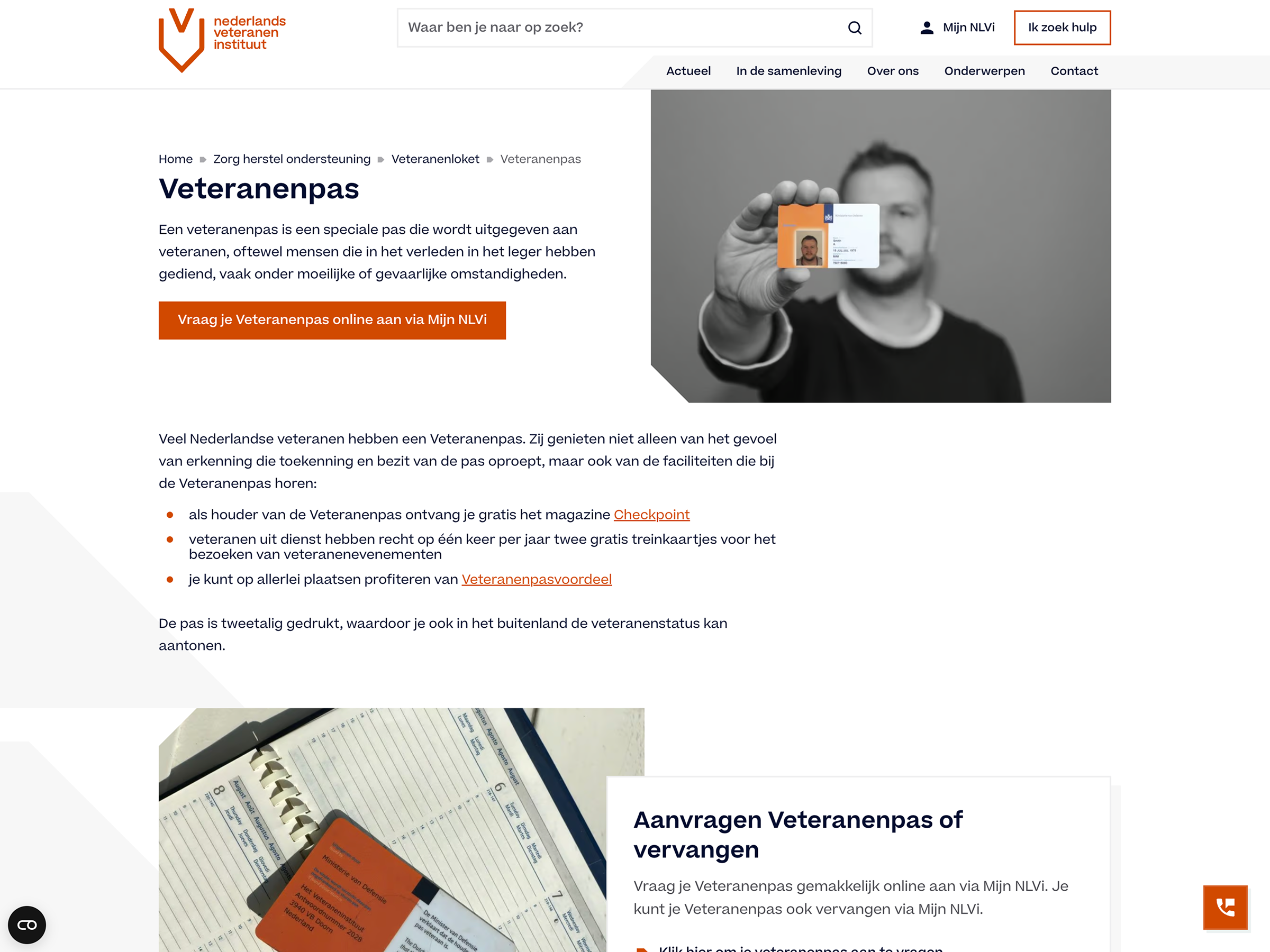 Nieuwe website van het Nederlands Veteraneninstituut