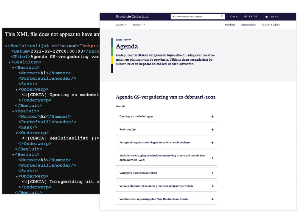 Ophalen en presenteren van XML data