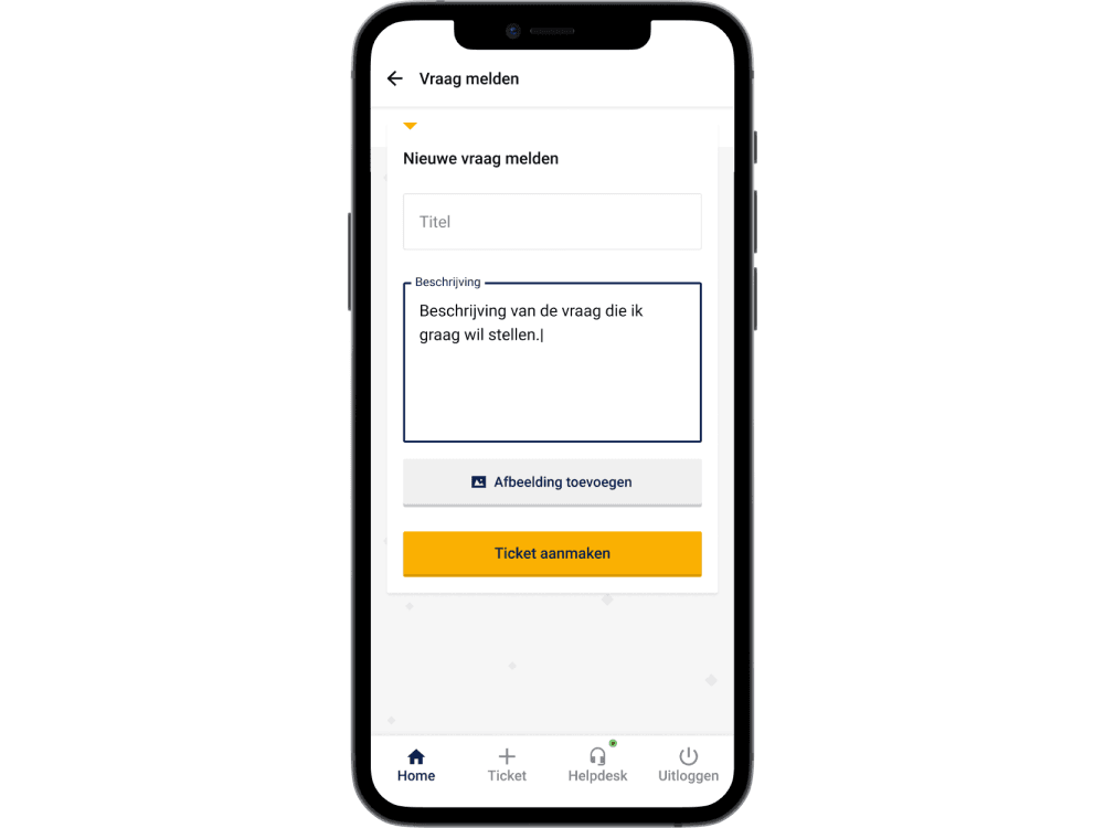 Ticket versturen naar interne support